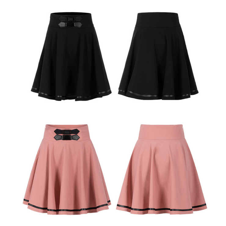 Women's Grunge Solid High-Waisted A-line Skirts