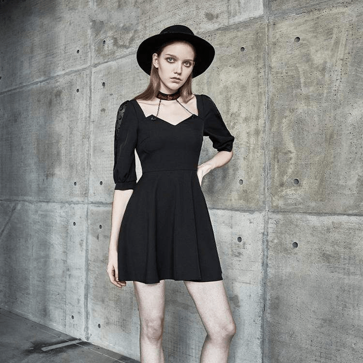 PR-A Women's Half Sleeved Irregular Collar Dresses With Halter