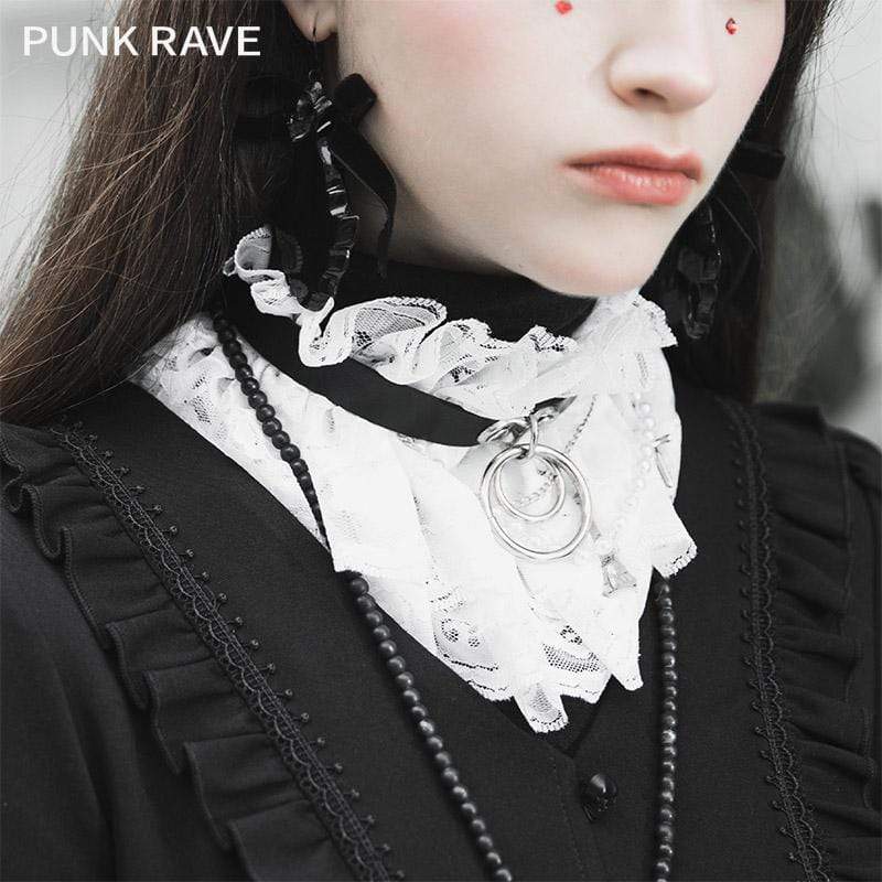 Women's Lolita Lace Detachable Collars With Chain