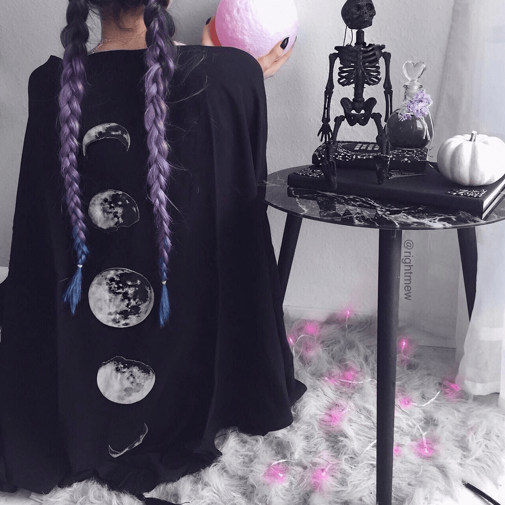 PR-A Women's Phases Of Moon Punk Cloak