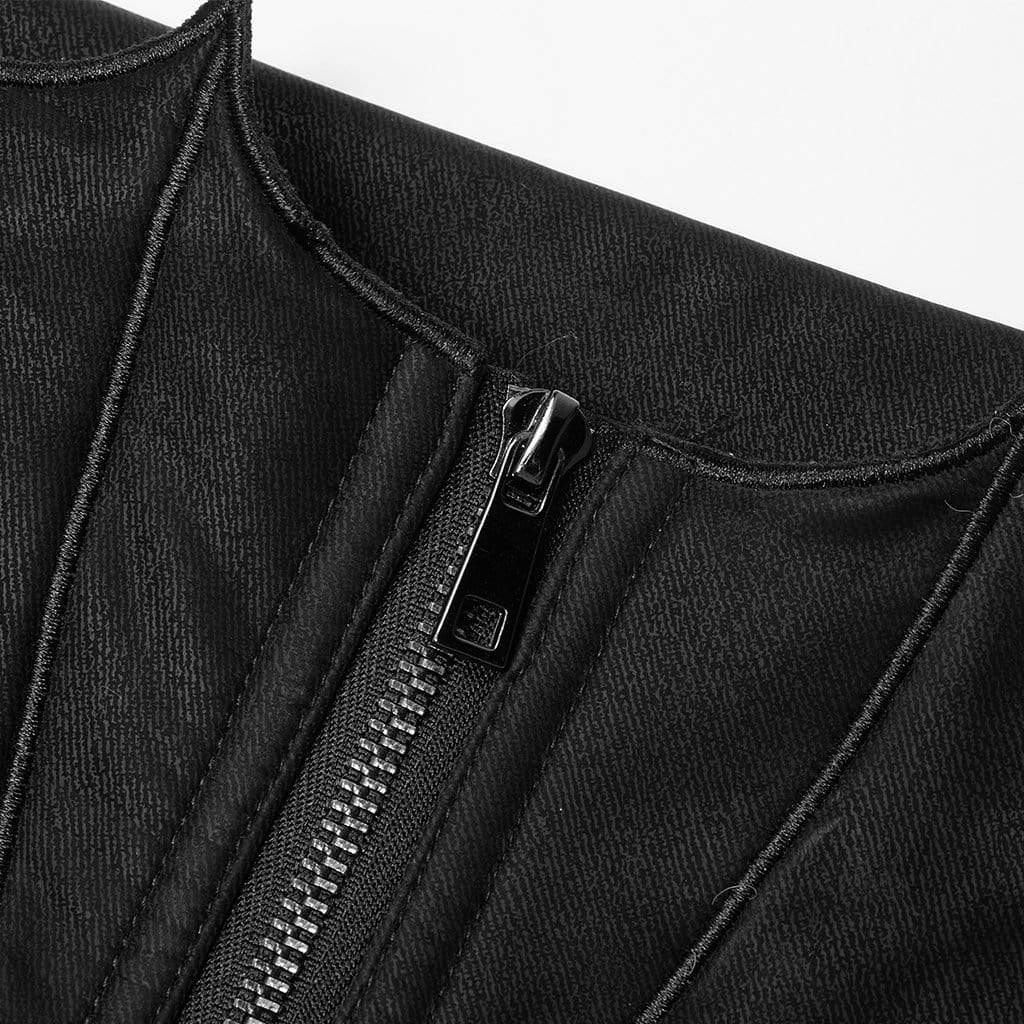 Women's Punk Bat Waist Zipper Pants