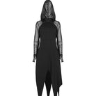 Women's Punk Irregular Cutout Black Mesh Dress