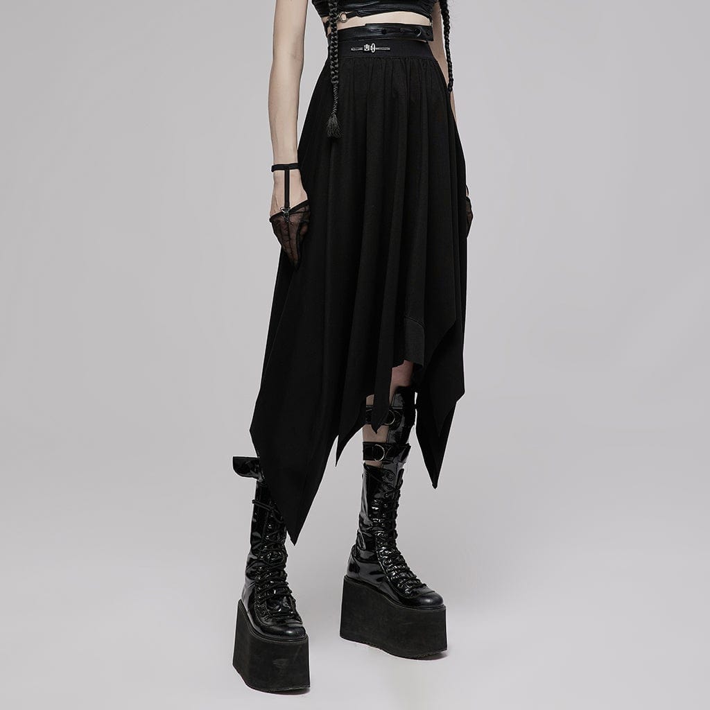 PR-A Women's Punk Irregular Hem Skirts