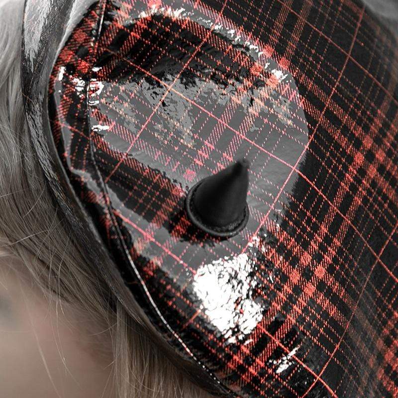 Women's Punk Plaid PU Berets