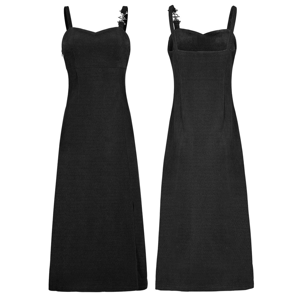 PR-A Women's Punk Side Split Slip Dress