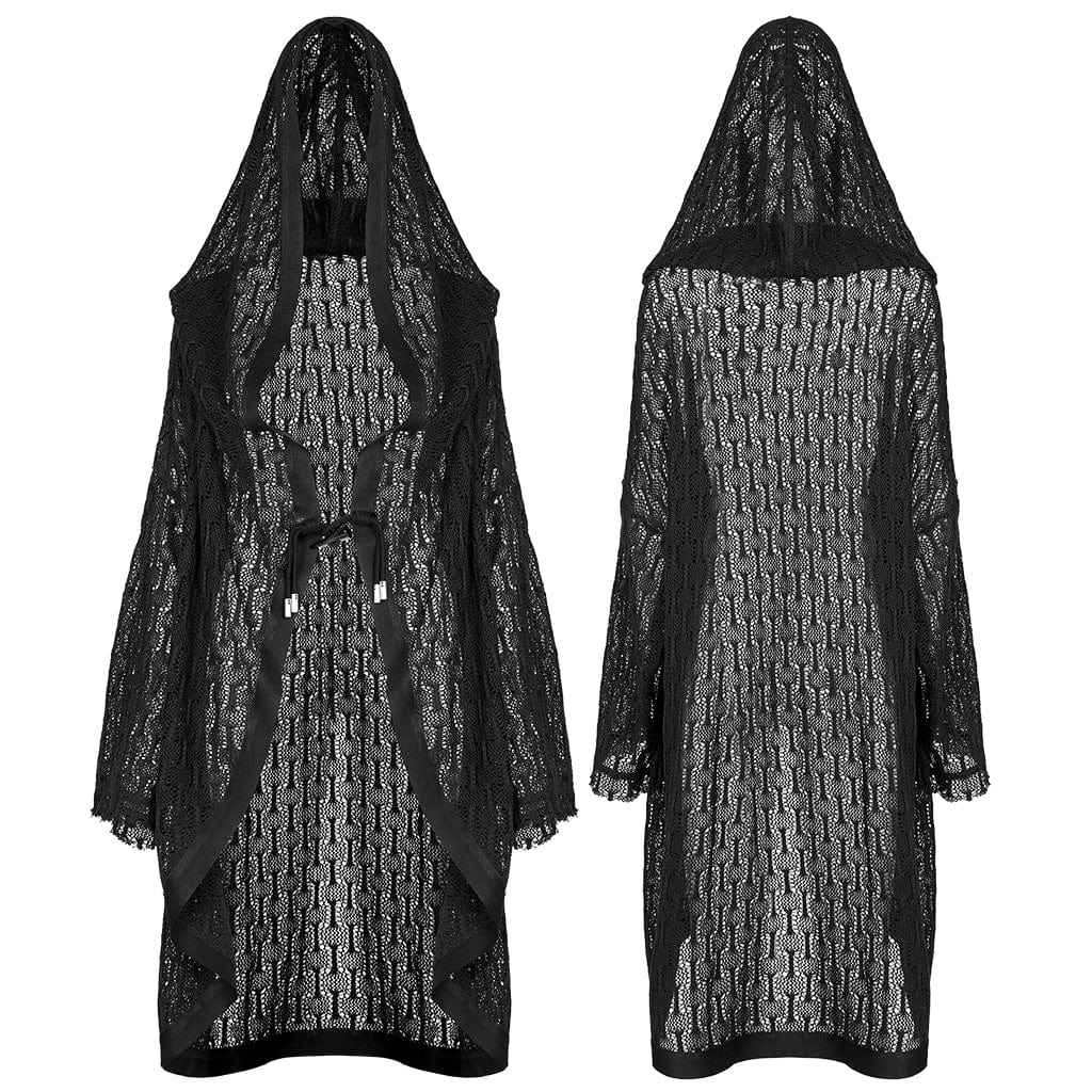 PR-A Women's Punk Skeleton Long Cardigan