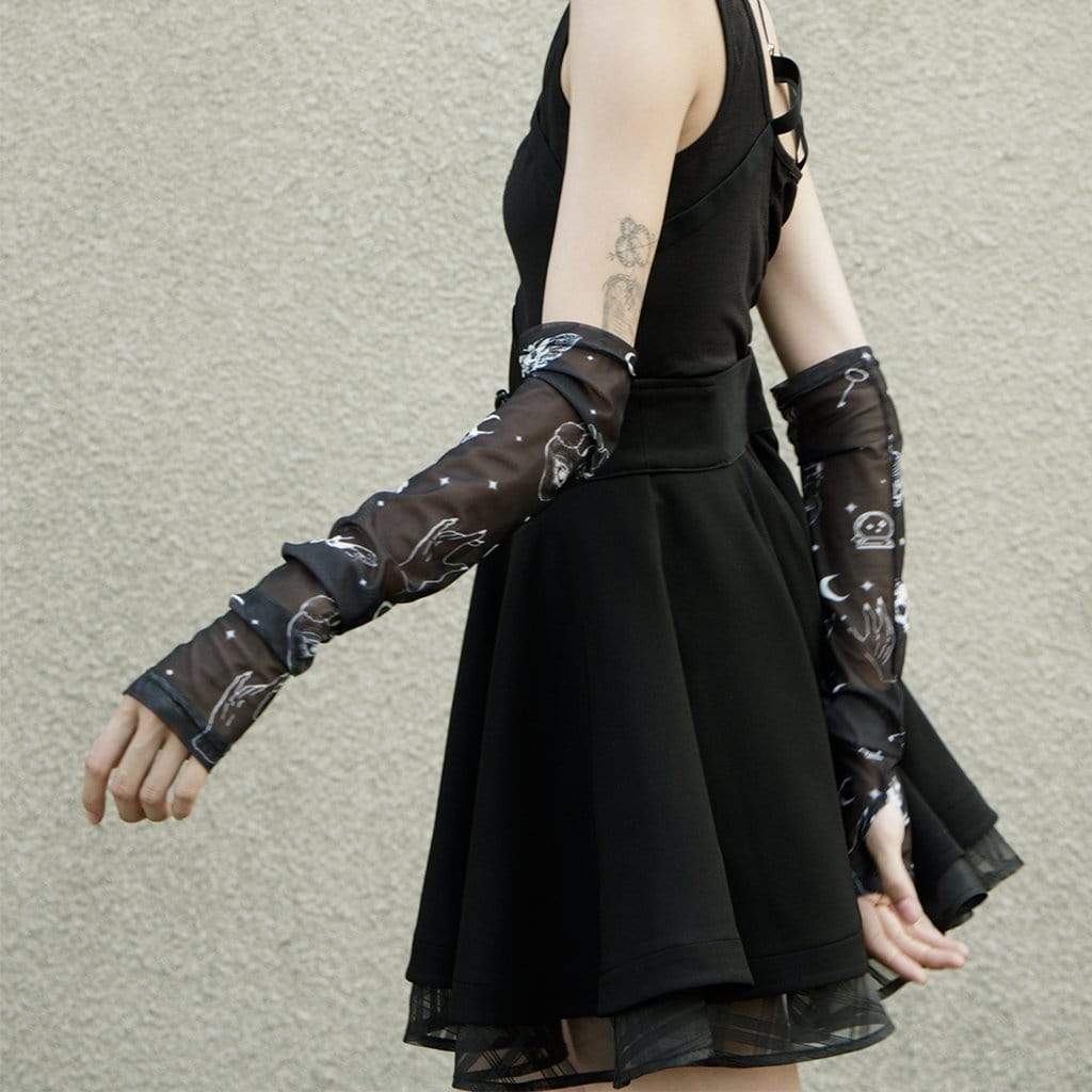 Women's Punk Skull Mesh Arm Sleeves