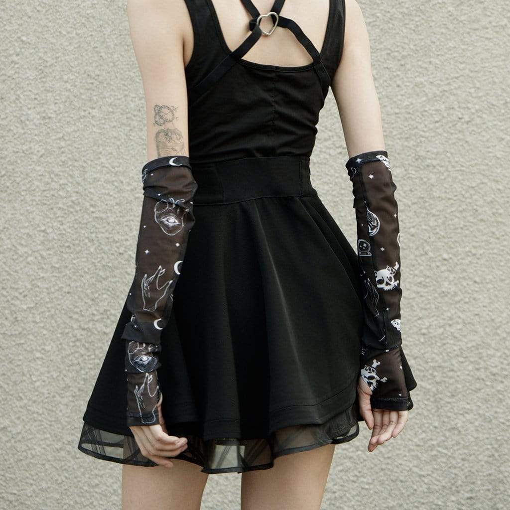 Women's Punk Skull Mesh Arm Sleeves