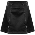 Women's Punk Slit Faux Leather A-line Skirt