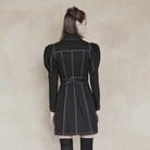 PR-A Women's Punk Turn-down Collar Puff Sleeved Dress