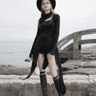 Women's Gothic Stand Collar Cutout Irregular Ham Dresses