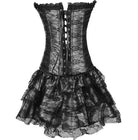 Women's Goth Lace Up Corset Bustier With Skirt