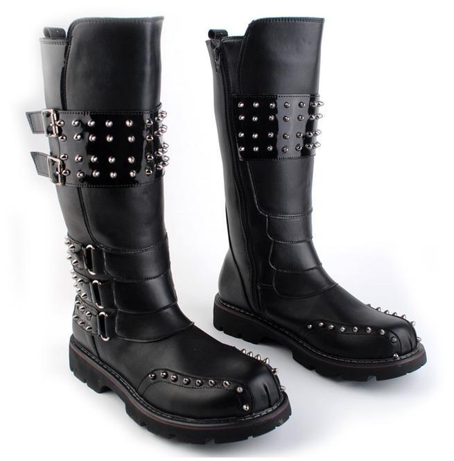 Men's Buckle Strap Punk Rivet Riding Boots Martin Boots