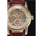 Steampunk Men's Skeleton Mechanical Leather Wrist Watch
