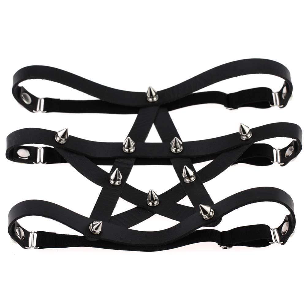 Women's Pentagram PU Leather Leg Ring Garter