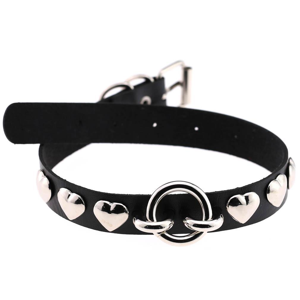 Women's Punk Heart Rivet Choker