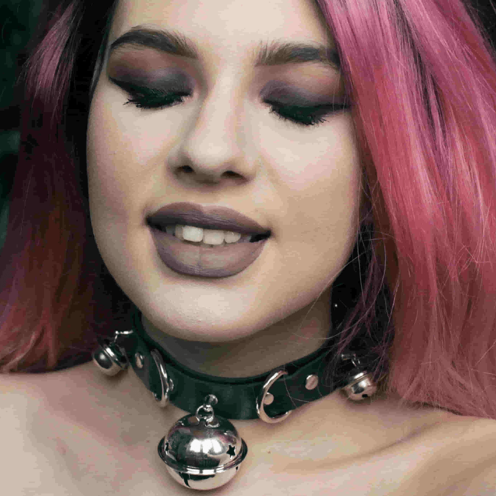 Women's Punk Little Bell PU Leather Choker