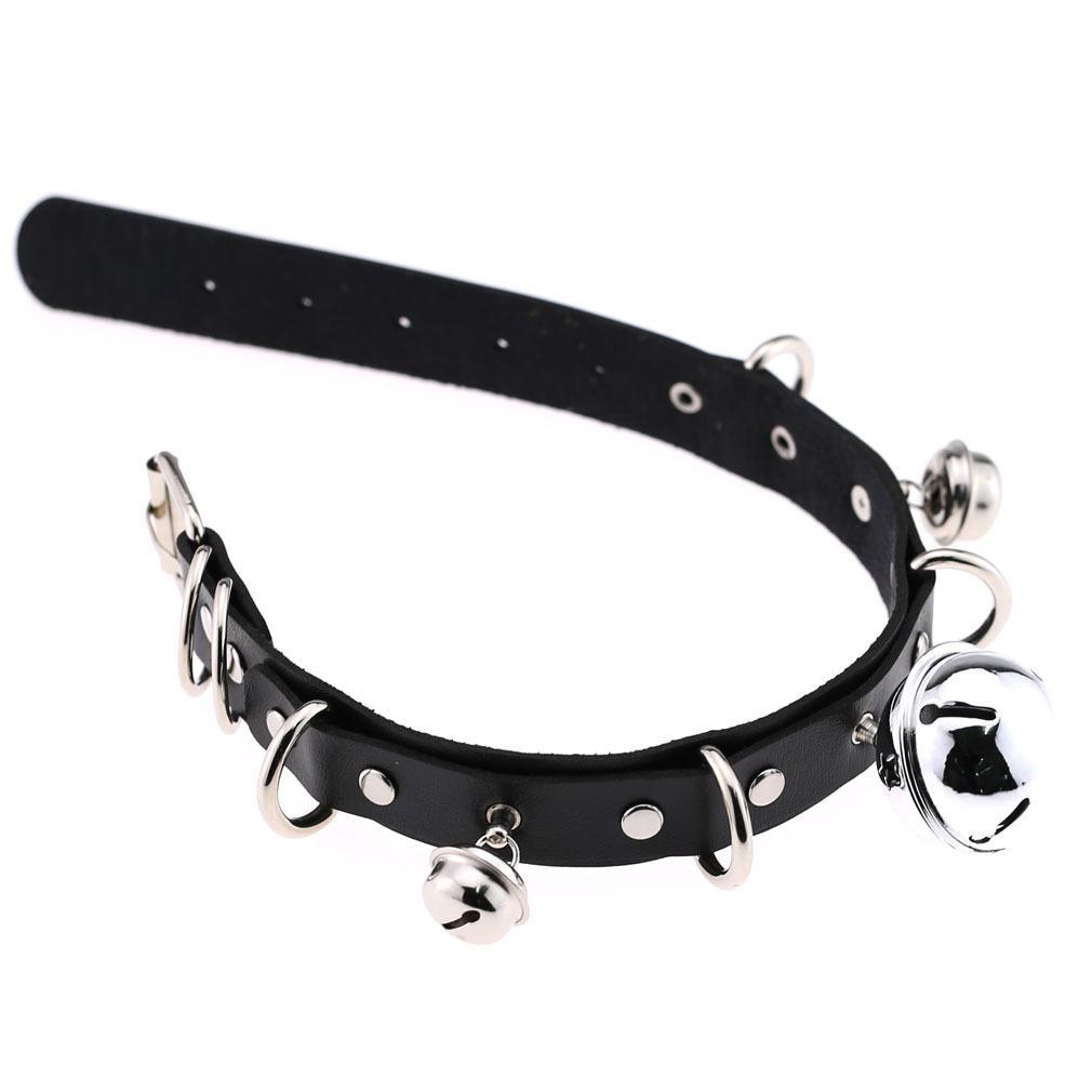 Women's Punk Little Bell PU Leather Choker