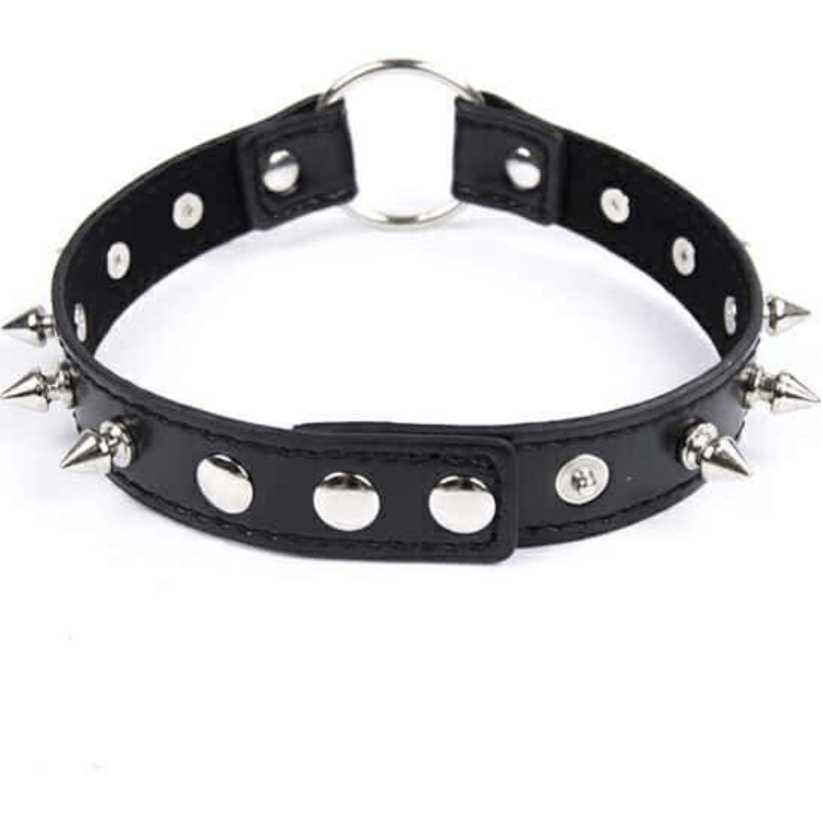 Women's Punk O-ring Choker With Rivet