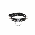 Women's Punk PU Leather Choker With O-rings