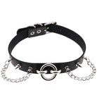 Women's Punk Rivet Choker With Chains