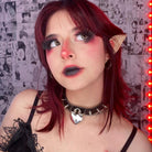 PUNK DESIGN Women's Punk Rivet Heart Choker Necklace With Key