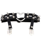Women's Punk Rivet Heart PU Leather Leg Ring Garter