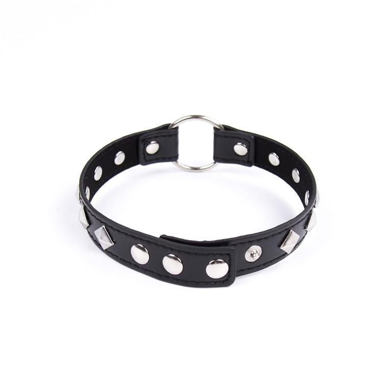 Women's Punk Square Rivet Black Choker