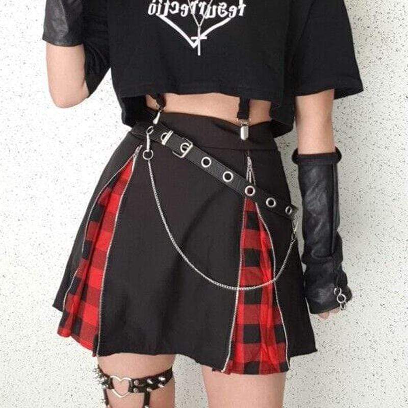 Women's Punk Waist Belt With Chain