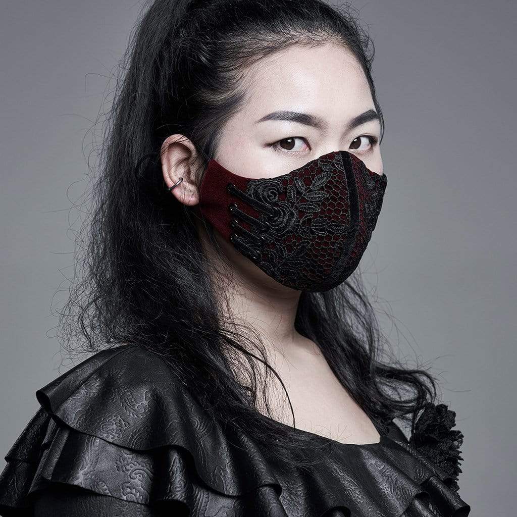 Gothic Jacquard Masks Red