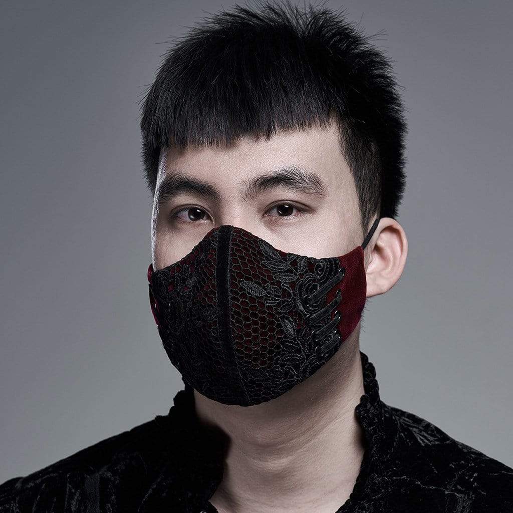 Gothic Jacquard Masks Red