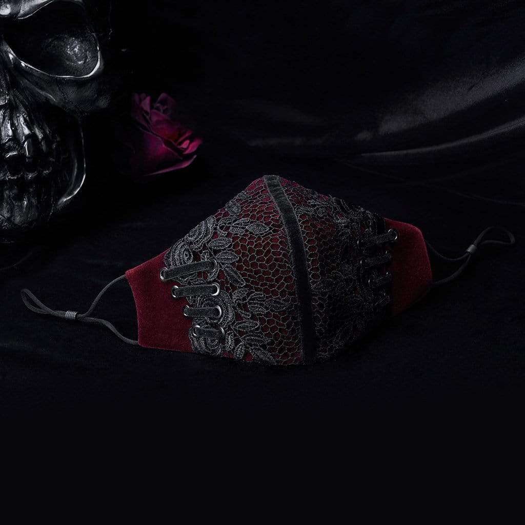 Gothic Jacquard Masks Red