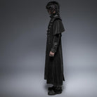 Men's Black Gothic Ghost Clock Overcoat