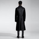 Men's Gothic Floral Embroideried Turn Down Collar Maxicoat