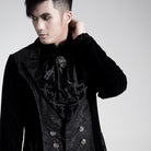 Men's Gothic Floral Embroideried Turn Down Collar Maxicoat