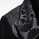 Men's Gothic Floral Embroideried Turn Down Collar Maxicoat