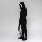 Men's Punk Irregular hooded long coat with Detachable sleeves