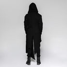 Men's Punk Irregular hooded long coat with Detachable sleeves
