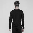 Men's Distressed Sleeved Punk T-shirt