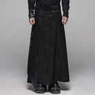 Men's Goth Floral Printed High-waisted Maxi Overskirt
