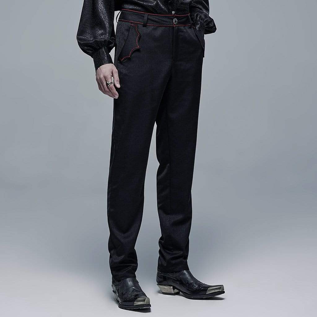 Men's Gothic Bat Packet Black Suit Pants