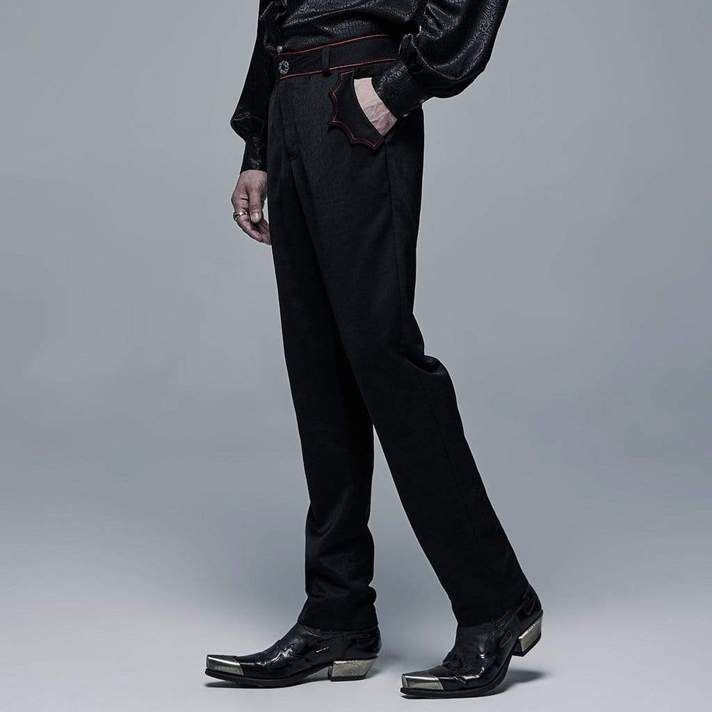 Men's Gothic Bat Packet Black Suit Pants