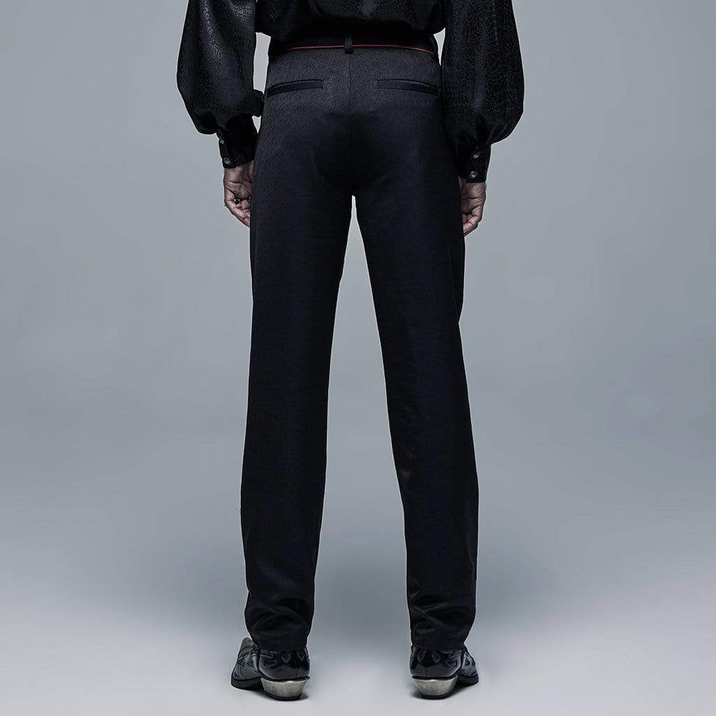 Men's Gothic Bat Packet Black Suit Pants