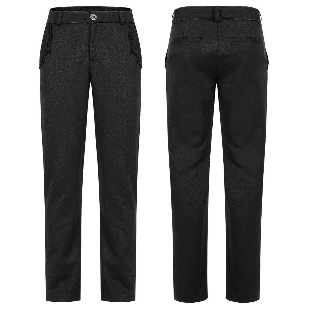 Men's Gothic Bat Packet Black Suit Pants