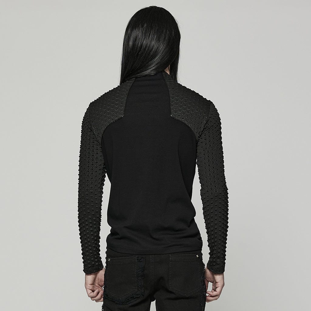 PUNK RAVE Men's Gothic Bubble Zipper Shirt