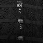 PUNK RAVE Men's Gothic Buckles Irregular Mesh Vest