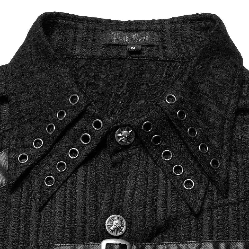 Punk Rave Men's Gothic Buckles Swallow-tailed Shirt