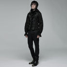 Punk Rave Men's Gothic Floral Embroidered Ruffled Waistcoat