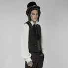 PUNK RAVE Men's Gothic Floral Printed Splice Vest