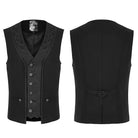 PUNK RAVE Men's Gothic Floral Printed Splice Vest
